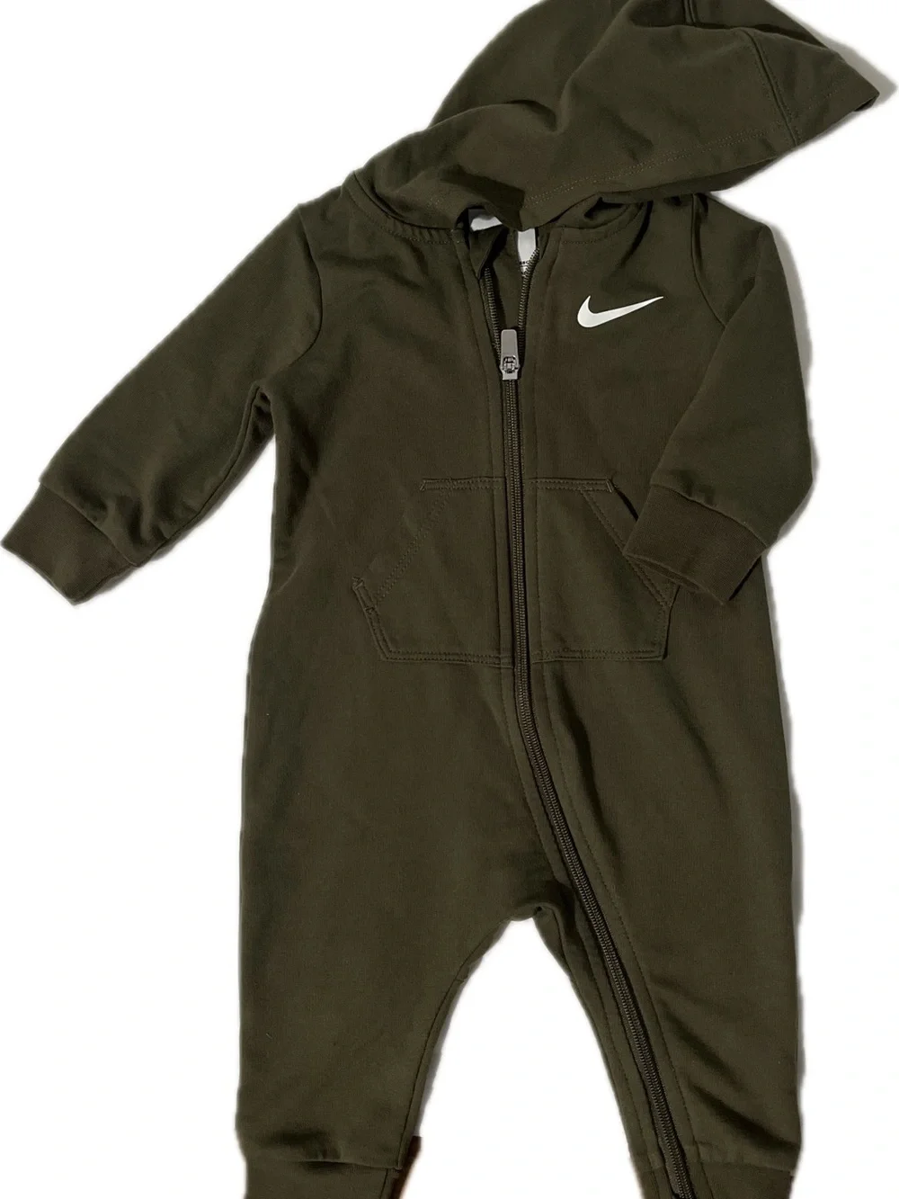 Nike Olive Green/army green Hooded Baby One-Piece 6 months